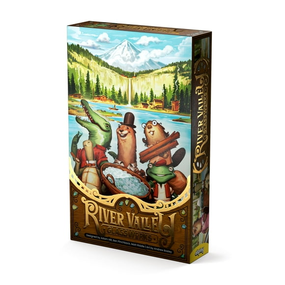 ALLPLAY - River Valley AIF9 Glassworks Deluxe Edition Board Game for Families and Adults - Cozy Yet Clever Drafting Game - Colorful, Tactile Pieces - Scoring Puzzle - 1 to 5 Players - 20 Minutes
