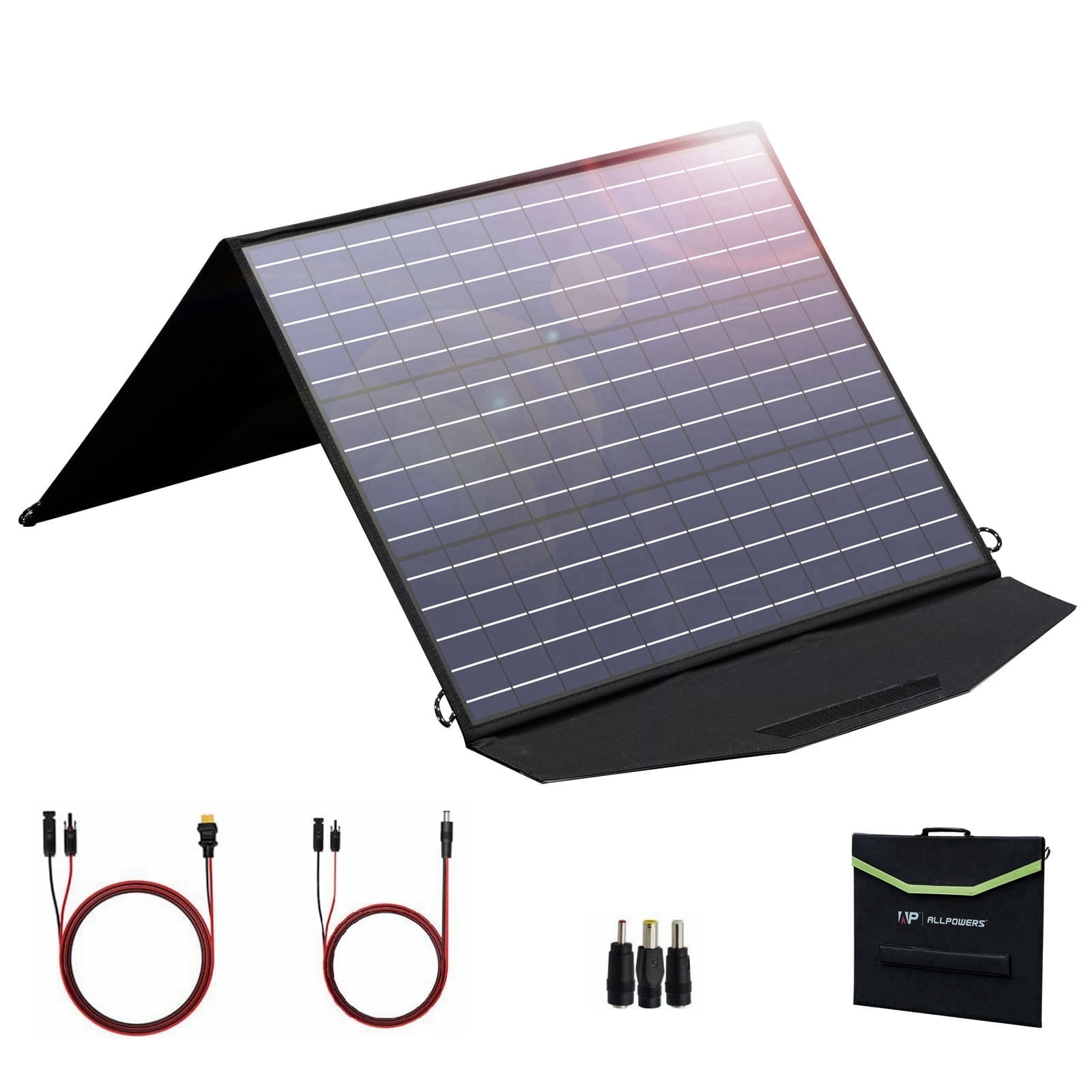 ALLPOWERS 100W Portable Solar Panel for Power Station, Foldable Solar Generator Charger with Adjustable Kickstand, IP66 Waterproof for Camping, RV, Boat, Home, Off Grid, Power Outage