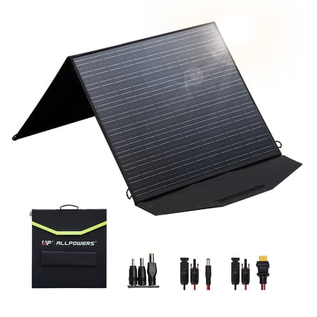 ALLPOWERS 100W Portable Solar Panel for Power Station, Foldable Solar Generator Charger with Adjustable Kickstand, IP66 Waterproof for Camping, RV, Boat, Home, Off Grid, Power Outage