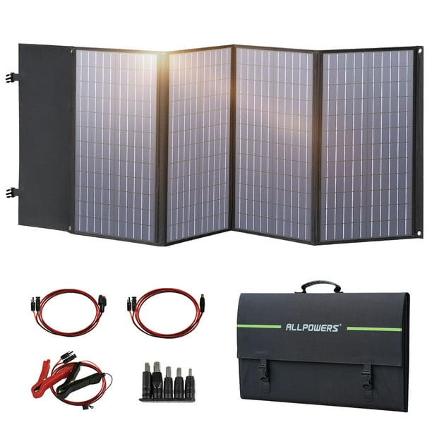 ALLPOWERS 140 Watt Folding Solar Panel Kit, Portable Solar Generator Charger with MC-4 and Adjustable Kickstand, Portable Solar Panel for Camping, RV, Boat, Power Station, Laptop, Home, Power Outage
