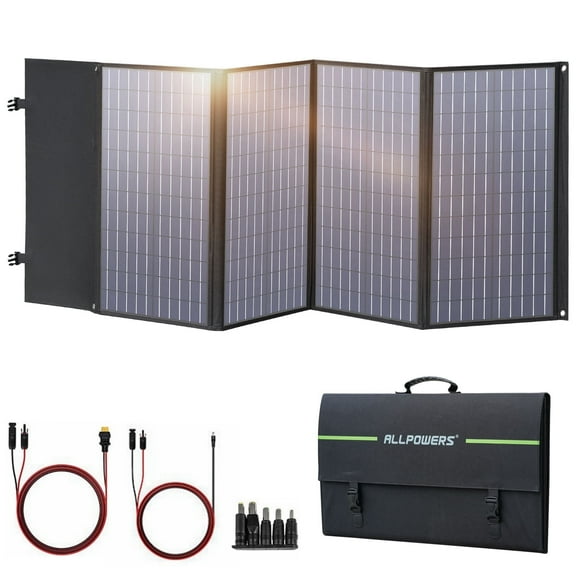 ALLPOWERS 140 Watt Folding Solar Panel Kit, Portable Solar Generator Charger with Adjustable Kickstand, Portable Solar Panel for Camping, RV, Boat, Power Station, Laptop, Home, Power Outage