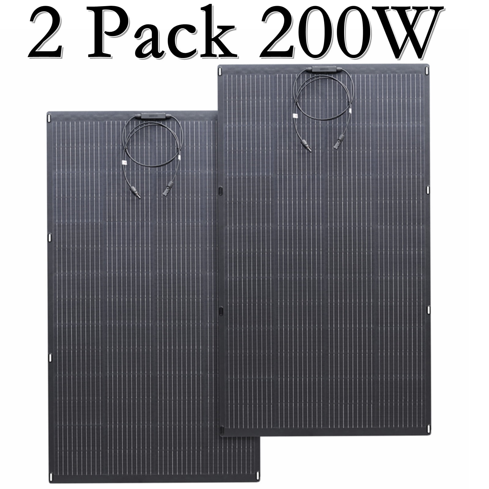 ALLPOWERS 2 Pack 200 Watt Solar Panel, Flexible, Monocrystalline, IP68 Waterproof, Portable Solar Panel Charger for Camping, RV, Boat, Motorhomes, Home Backup, Generator, Power Station