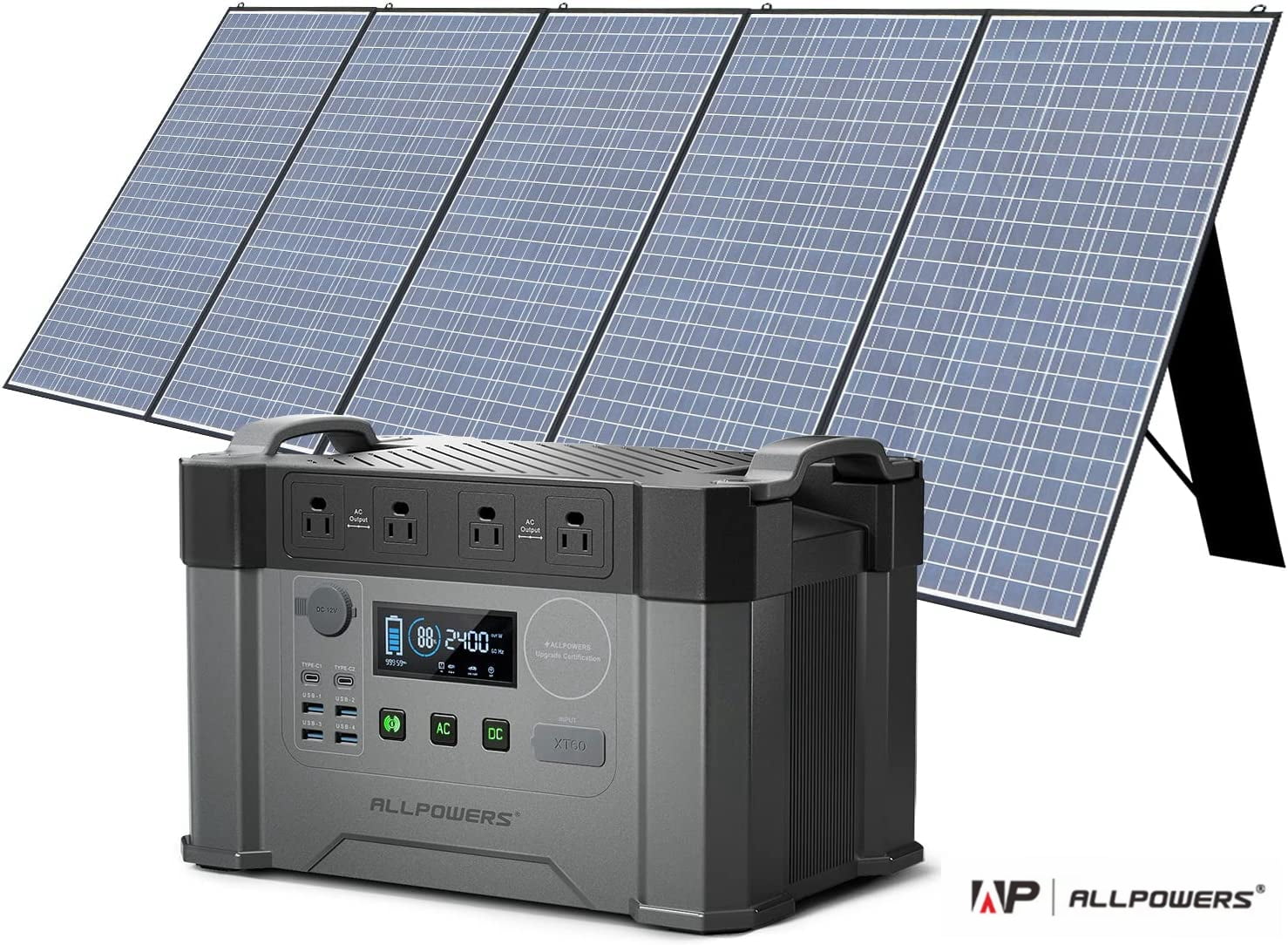 Panel Solar de 100W + inversor de 1500W + Kit de controlador de 30/60A,  módulo