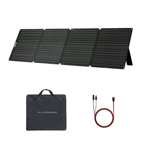 ALLPOWERS 200W Portable Solar Panel for Power Station, Folding Solar Generator Charger with Adjustable Kickstand, IP68 Waterproof for Camping, RV, Boat, Home, Off Grid, Power Outage