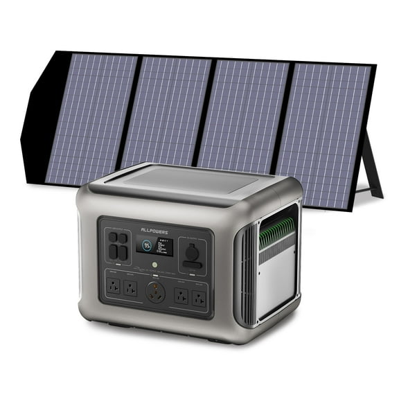 ALLPOWERS 2500W Portable Solar Generator Set, 2016Wh LiFePO4 Power Station with 140W Foldable Solar Panel, for Camping, Home Backup, RV, Power Outage, [Shipping Separately]