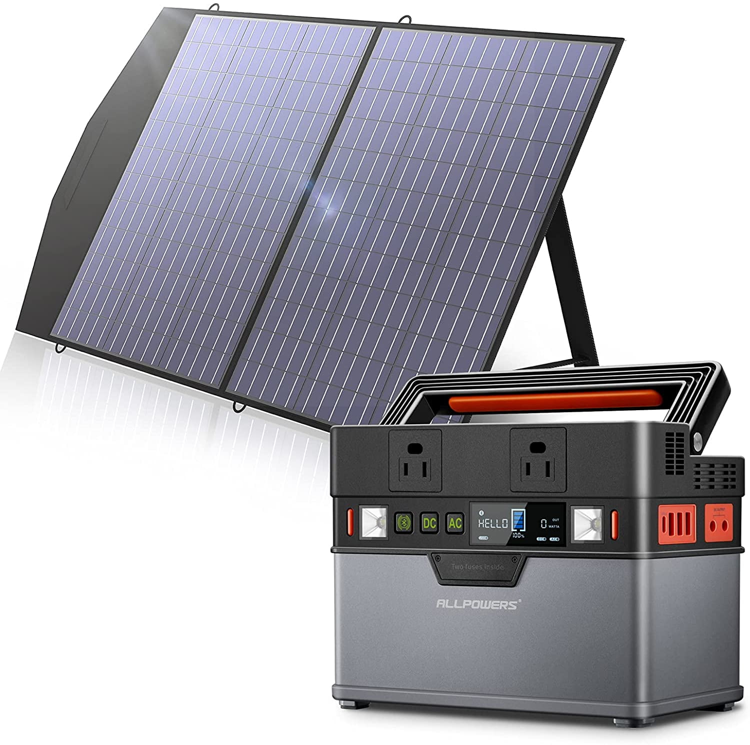 ALLPOWERS 288Wh 300W Portable Power Station with 100W Foldable Solar Panel, S300 Solar Generator Kit, Backup Battery for Camping Travel off-Grid [Shipping Separately]