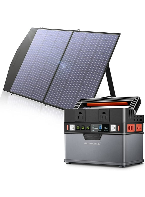 ALLPOWERS 288Wh 300W Portable Power Station with 100W Foldable Solar Panel, S300 Solar Generator Kit, Backup Battery for Camping Travel off-Grid [Shipping Separately]