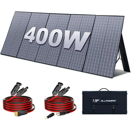 ALLPOWERS 400W 37.4V 10.6A Foldable Solar Panel Kit, Portable Solar Generator Charger with MC-4 Output, IP66 Waterproof for Outdoor Camping, RV, Power Station, Home Use