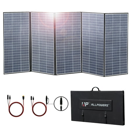 ALLPOWERS 400W Portable Solar Panel for Power Station, Folding Solar Generator Charger with Adjustable Kickstand, Waterproof for Camping, RV, Boat, Home, Off Grid, Power Outage