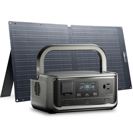 ALLPOWERS P300 Portable Power Station with 100W Solar Panel, 256Wh LiFePO4 Solar Generator, 300W Pure Sine Wave Backup Battery with AC Outlet, USB-C PD 100W for Camping, RV, Emergency Use