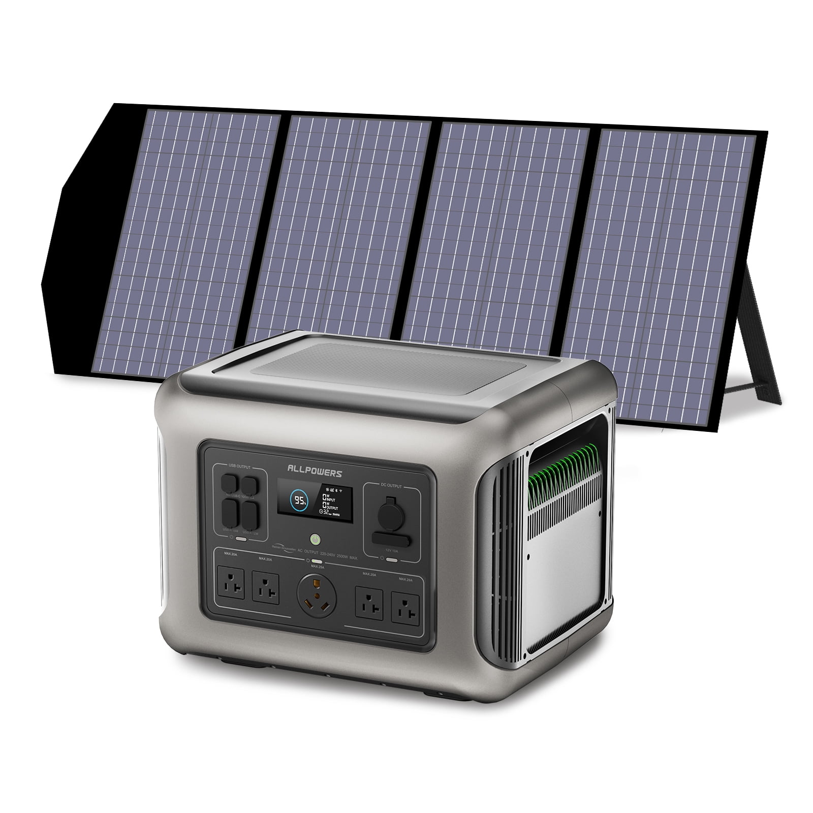 ALLPOWERS R2500 Portable Solar Generator Kit, 140W Foldable Solar