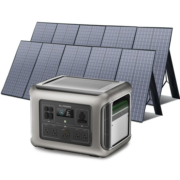 ALLPOWERS R2500 Portable Solar Generator Kit, 2 Pack 400W Foldable Solar Panel with 2016Wh LiFePO4 Battery Portable Power Station 2500W  [Shipping Separately]