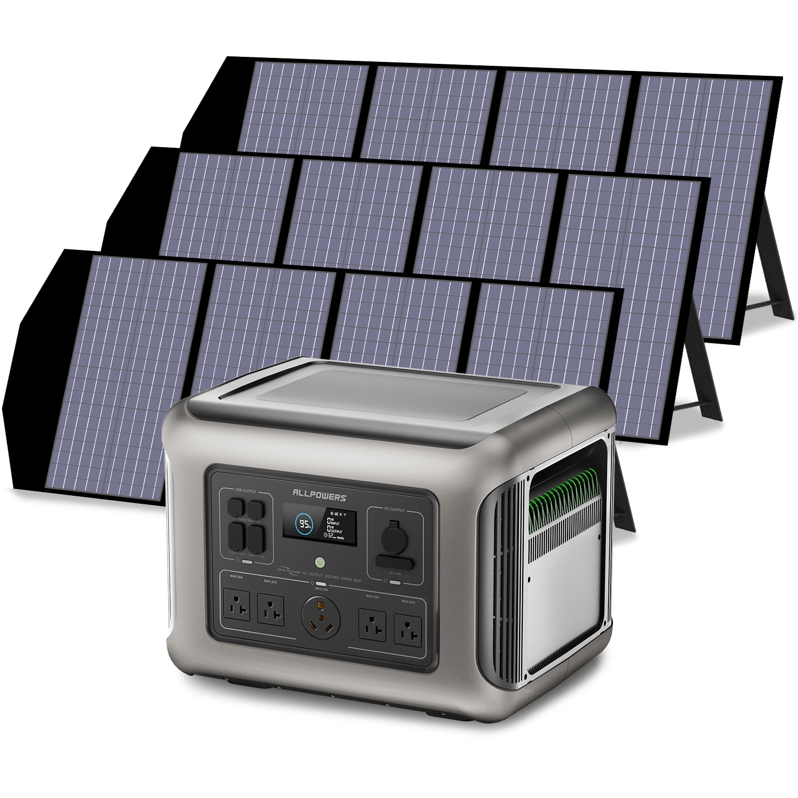 ALLPOWERS R2500 2016Wh Portable Solar Generator Kit With140W Foldable ...