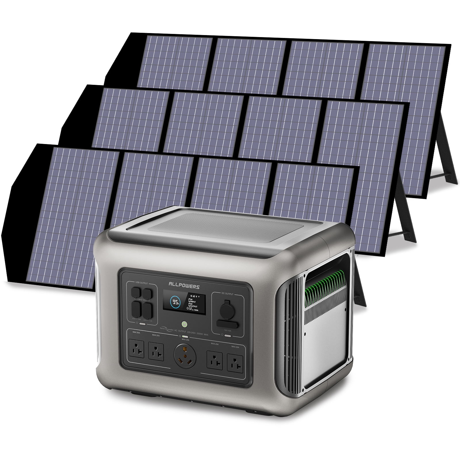 ALLPOWERS R2500 Portable Solar Generator Kit, 3 Pack 140W (Total 420W