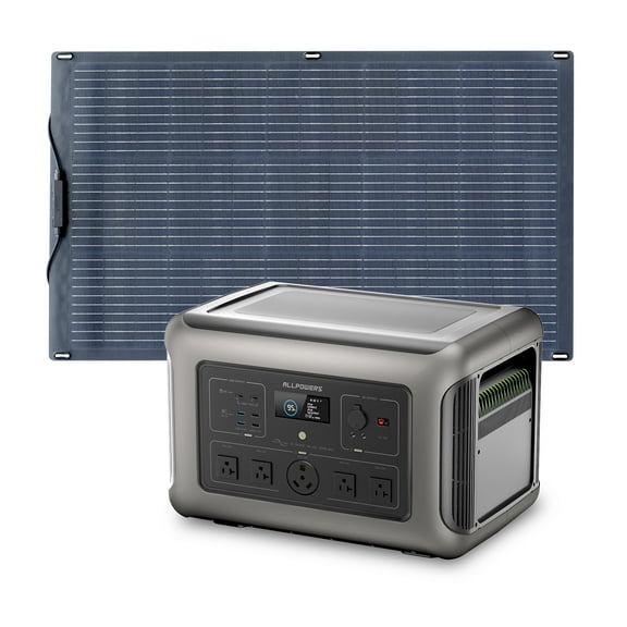 ALLPOWERS R3500 LiFePO4 Solar Generator Kit, include 1 Pack 100W Monocrystalline Flexible Solar Panel with 3200W 3168Wh Portable Power Station, [Shipping Separately]