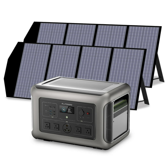 ALLPOWERS R3500 LiFePO4 Solar Generator Kit, include 2 Pack SP029 140W Folding Solar Panel with 3200W 3168Wh Portable Power Station, [Shipping Separately]