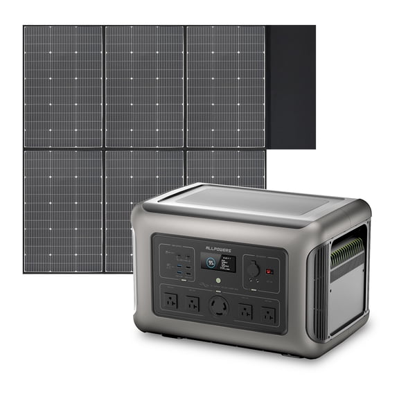 ALLPOWERS R3500 LiFePO4 Solar Generator Kit, include 3200W 3168Wh Portable Power Station with 1 Pack SP039 600W Monocrystalline Folding Solar Panel, [Shipping Separately]