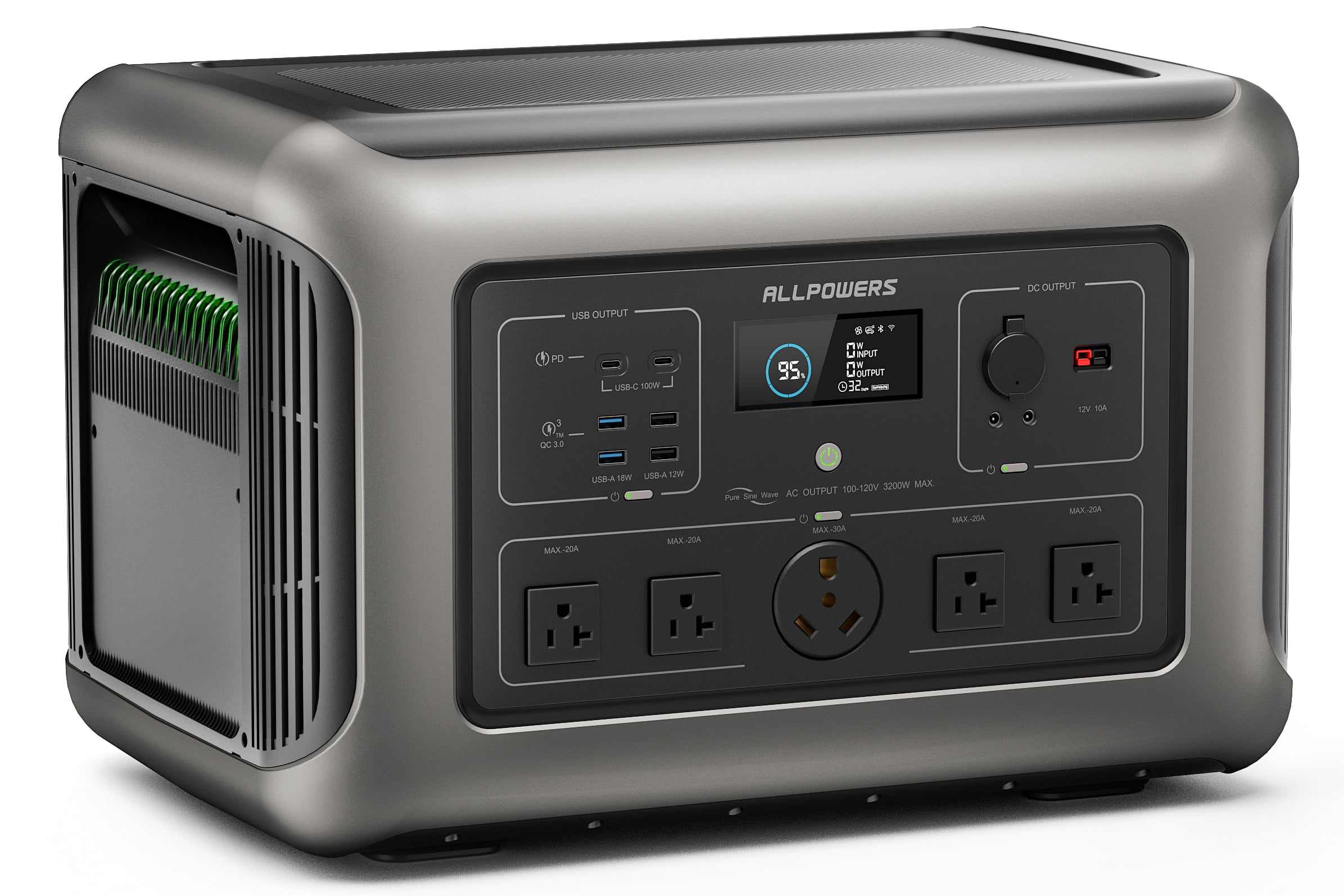 ALLPOWERS R3500 Solar Generator, 3200W 3168Wh LiFePO4 Charger, 30A RV Port, Portable Power Station