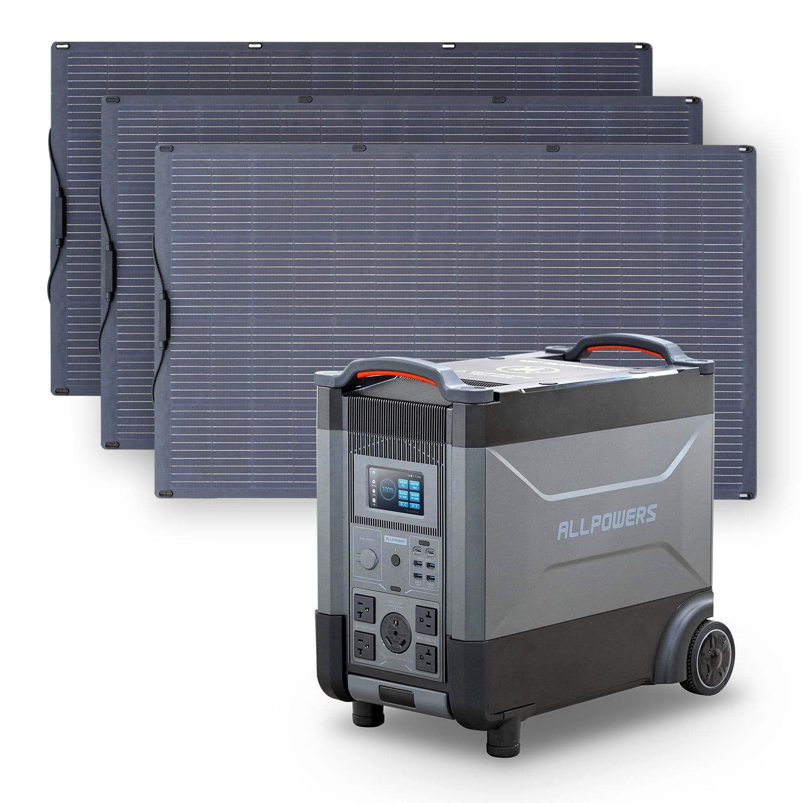 ALLPOWERS R4000 Portable Solar Generator Kit, 3 Pack 200W Foldable Solar Panel with 3456Wh 4000W LiFePO4 Portable Power Station, for Camping, Home Backup, RV, Emergency, [Shipping Separately]