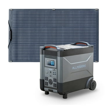 ALLPOWERS R4000 Portable Solar Generator Kit, 100W Monocrystalline Flexible Solar Panel with 3600 Watt 3600Wh LiFePO4 Portable Power Station, for Camping, Home Backup, RV,  [Shipping Separately]