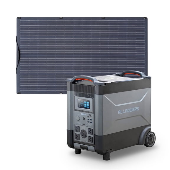 ALLPOWERS R4000 Portable Solar Generator Kit, 200W Foldable Solar Panel with 3456Wh 4000W LiFePO4 Portable Power Station, for Outdoor Camping, Home Backup, RV, Emergency, [Shipping Separately]