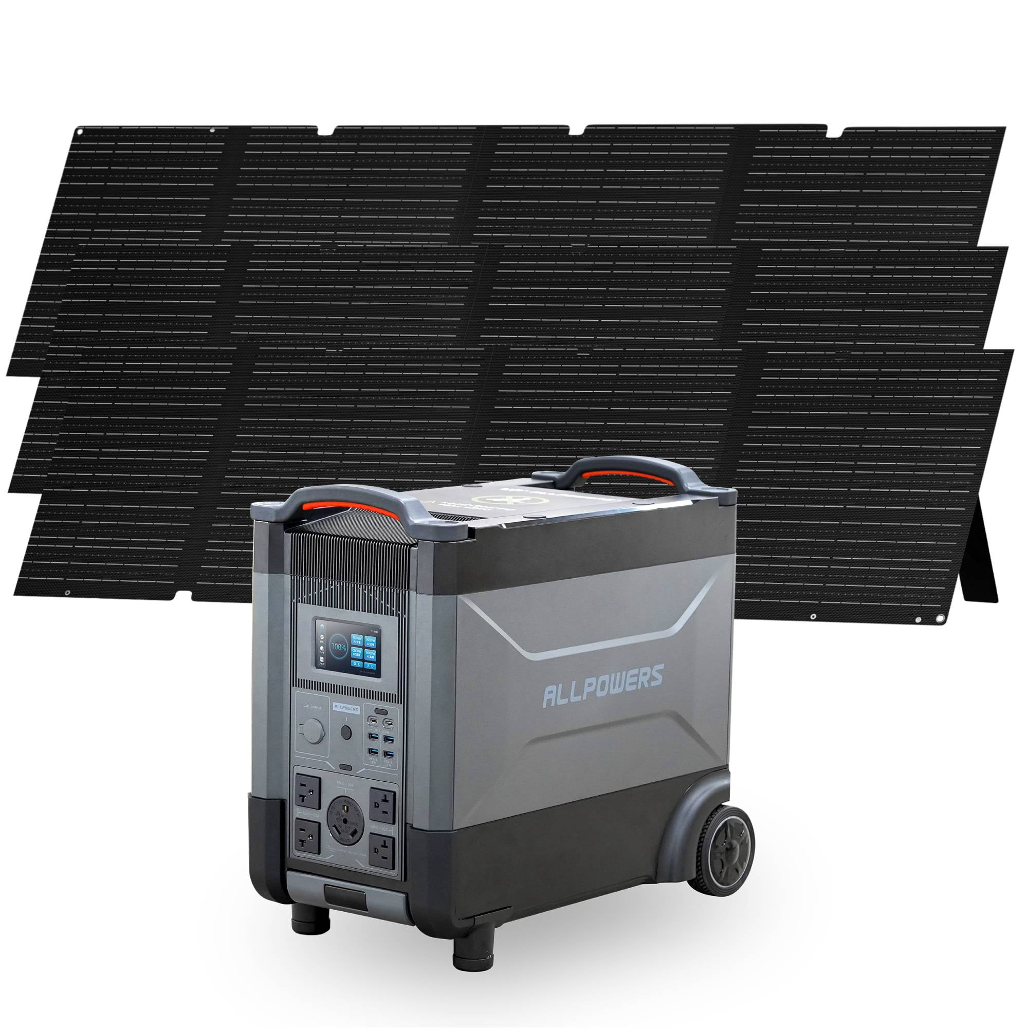 ALLPOWERS R4000 Portable Solar Generator Kit, 3 Pack 200W Foldable Solar Panel with 3456Wh 4000W LiFePO4 Portable Power Station, for Camping, Home Backup, RV, Emergency, [Shipping Separately]
