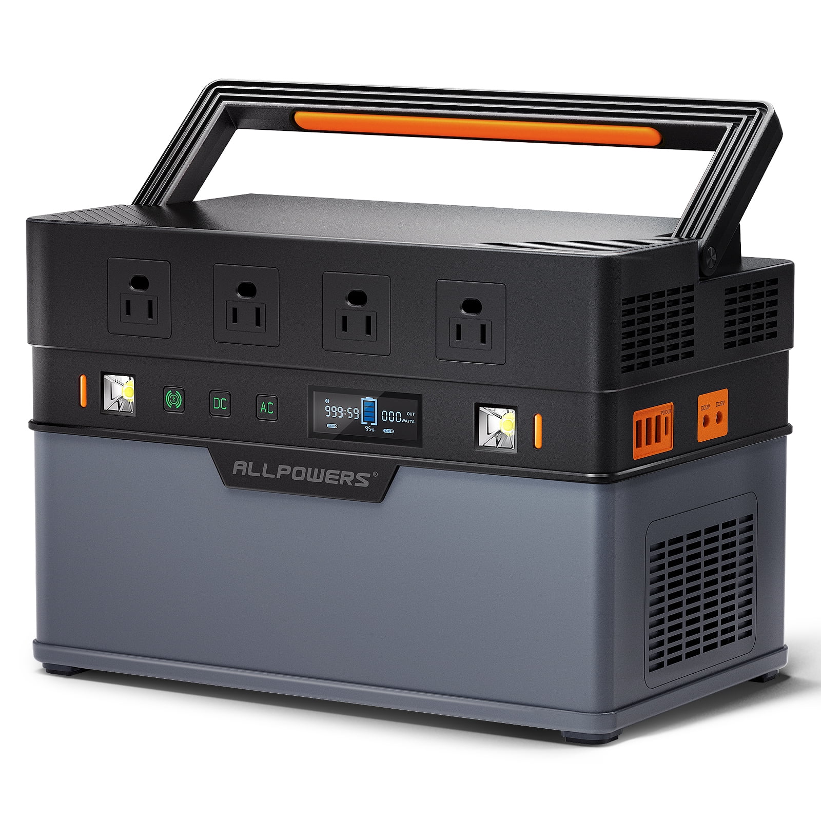 ALLPOWERS S1500 1092Wh 1500W Portable Power Station, MPPT Solar Generator Backup Battery with 4 AC Outlets Power Supply for Camping RVs Travel CAPA