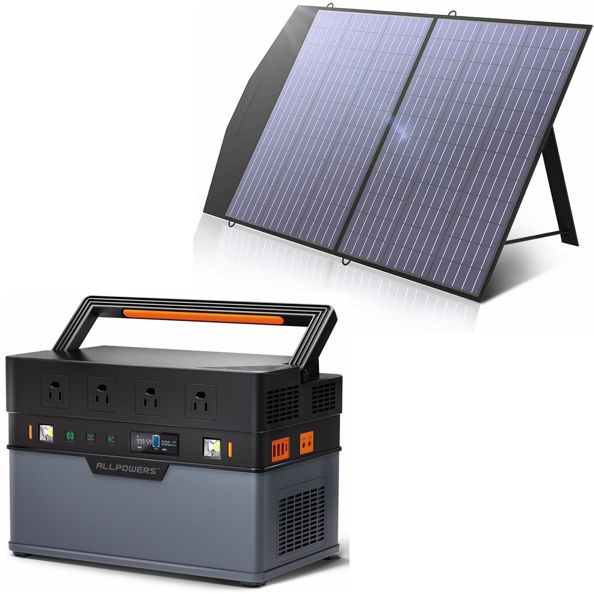 ALLPOWERS S1500+SP027 Solar Generator Kit, 1500W 1092Wh Portable Power  Station with 100W Foldable Solar Panel, 【Shipping Separately】