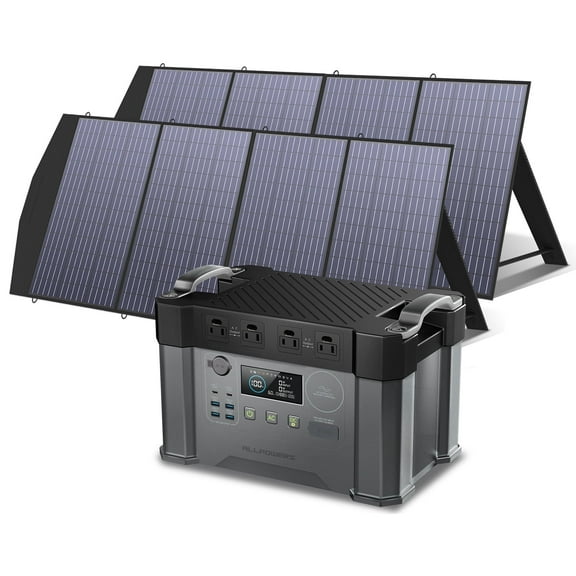 ALLPOWERS S2000 Pro Solar Generator Kit, Include 2400W 1451Wh Portable Power Station with 2 Pack SP033 200W Foldable Solar Panels, [Shipping Separately]