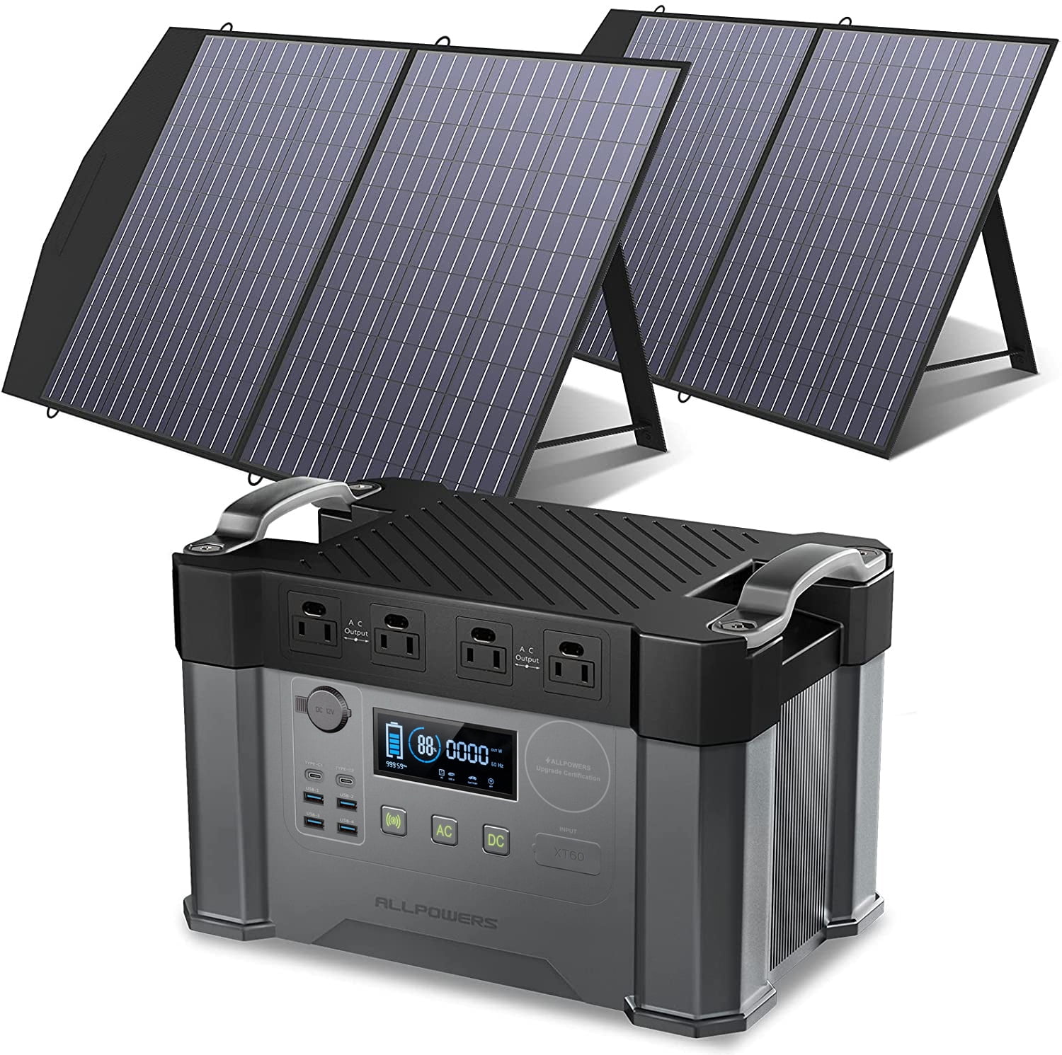 ALLPOWERS S2000 Solar Generator Kit, include 2000W 1500Wh Portable