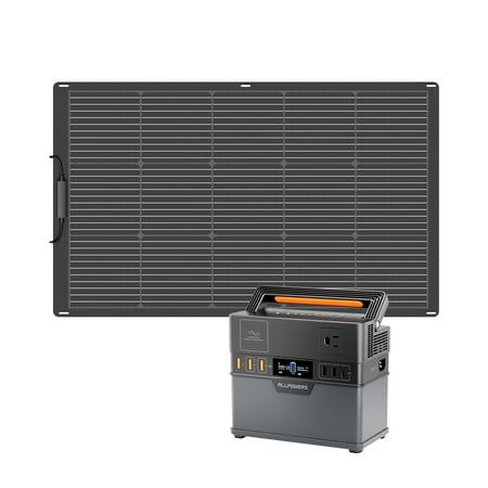 ALLPOWERS S300 Plus Portable Solar Generator Kit, 300W 288Wh Power Station with 100W Monocrystalline Flexible Solar Panel, Solar Charger Backup Battery for Camping, Power Outage [Shipping Separately]