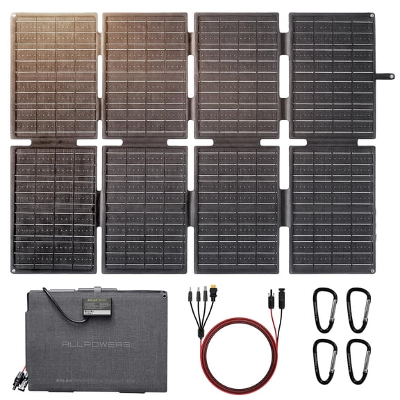 ALLPOWERS SE160 160W Portable Foldable Mono Solar Panel USB Charger for Trip Waterproof for Camping, RV, Boat, Home, Off Grid,