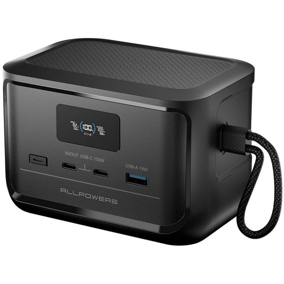 ALLPOWERS SOLAX P100 Portable Power Station 99.2Wh Airline Approved Power Bank, 100W LiFePO4 Battery Generator with Dual USB-C PD Fast Charge for Travel, Laptop, Camping, Emergency