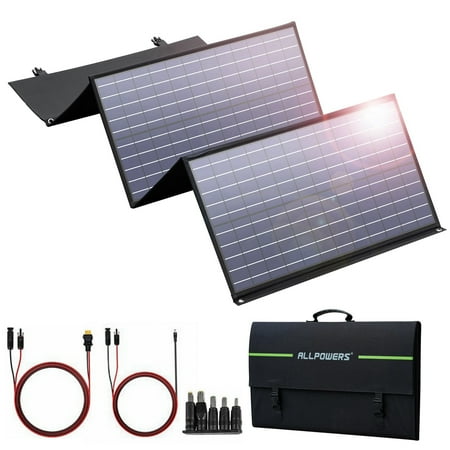 ALLPOWERS SP029 140W Portable Solar Panel Charger for Laptop Cellphone, Waterproof IP65 Foldable Solar Panel with Solar, DC, and USB Output, for Solar Generator, Power Bank, 12V Car Battery