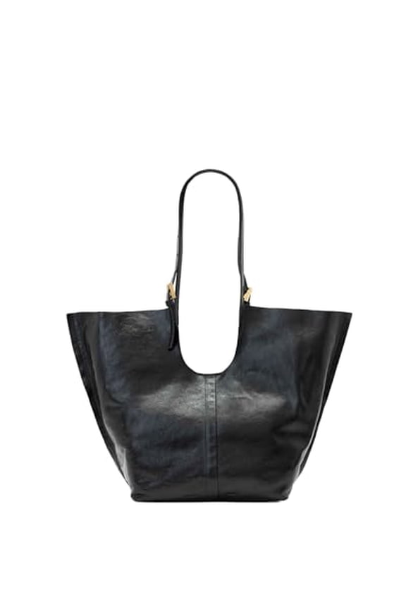 ARA SHINE E/W LARGE LEATHER TOTE BAG W284XD - BLACK