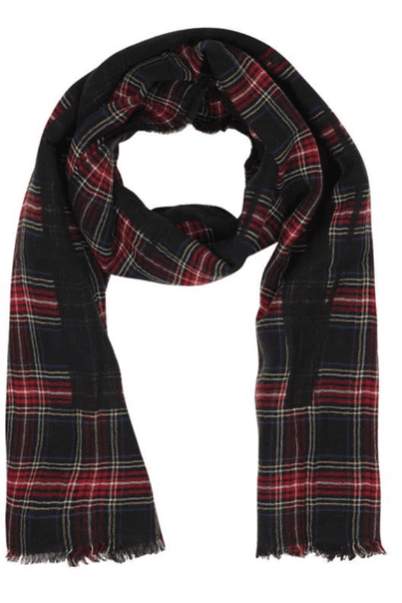 ALLSAINTS Women's Multi Vertical Plaid Wool Blend Scarf, One Size