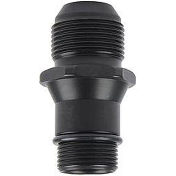 Allstar Performance ALL31140 Fitting - Water Pump - 20 AN Male to 1-1/4-12 in O-Ring - Black Anodized Aluminum - In-Line Water Pumps - Each