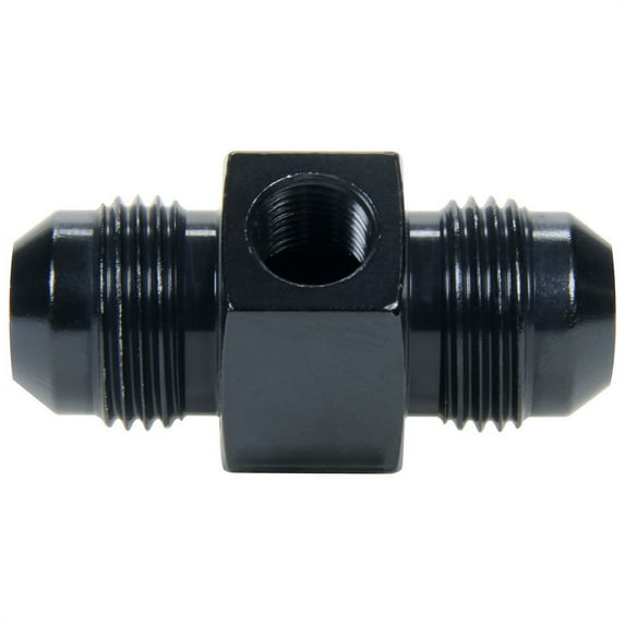 Allstar Performance ALL49760 4AN Male to 4AN Male 0.125 in. NPT Port Straight Fitting Gauge Adapter - Black Anodize