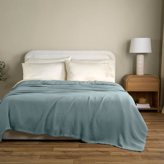 Allswell Matelasse Bed Blanket, Blue Slate, Full/Queen Size