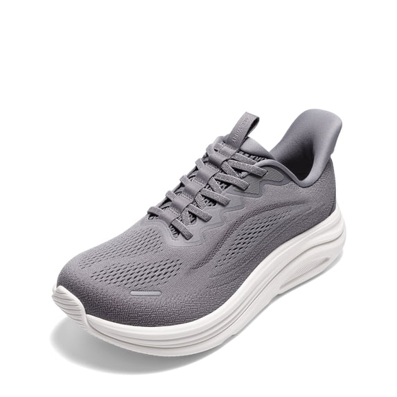 ALLSWIFIT Men's Slip-On Walking Shoes Wide Toe Box | Hands-Free Barefoot Feel, Cushioned Running Sneakers with Arch Support for Gym & Tennis
