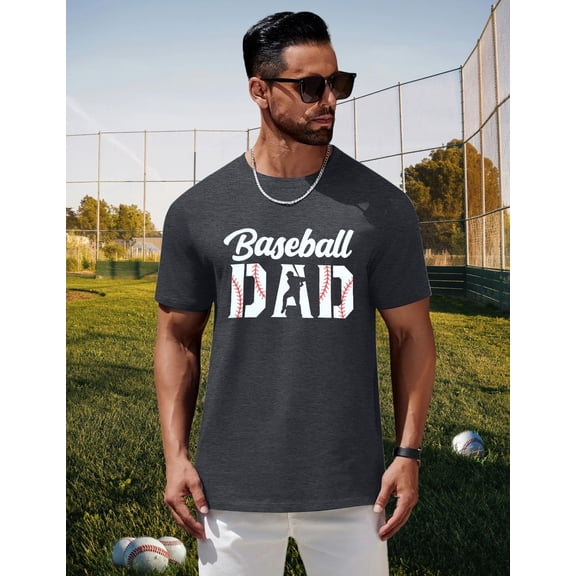 ALLTB Game Day Shirt for Men Funny Baseball Season Shirts Baseball Dad Tee Game Day Short Sleeve Tops Daddy Gift
