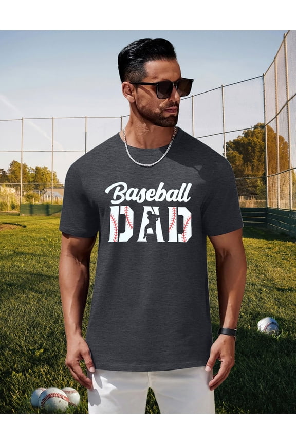 Game Day Shirt for Men Funny Baseball Season Shirts Baseball Dad Tee Game Day Short Sleeve Tops Daddy Gift