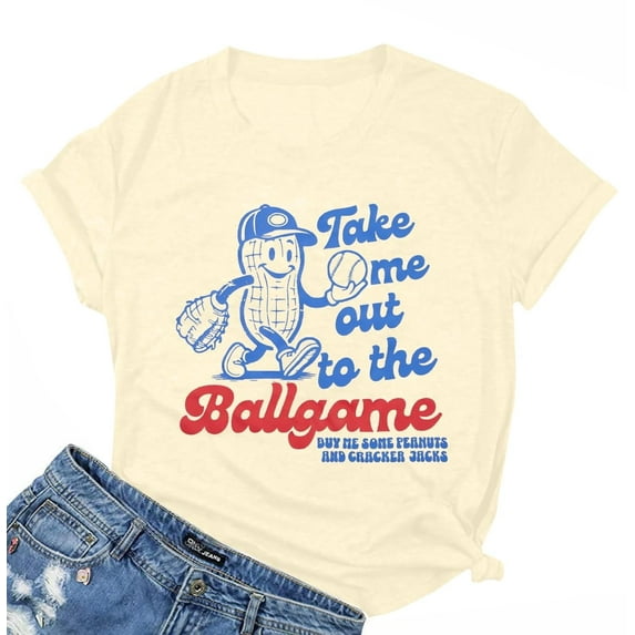 ALLTB Baseball Shirts Women Funny Baseball Mom Shirt Ballgame Graphic T-shirt Game Day Fan Tee Casual Short Sleeve Top