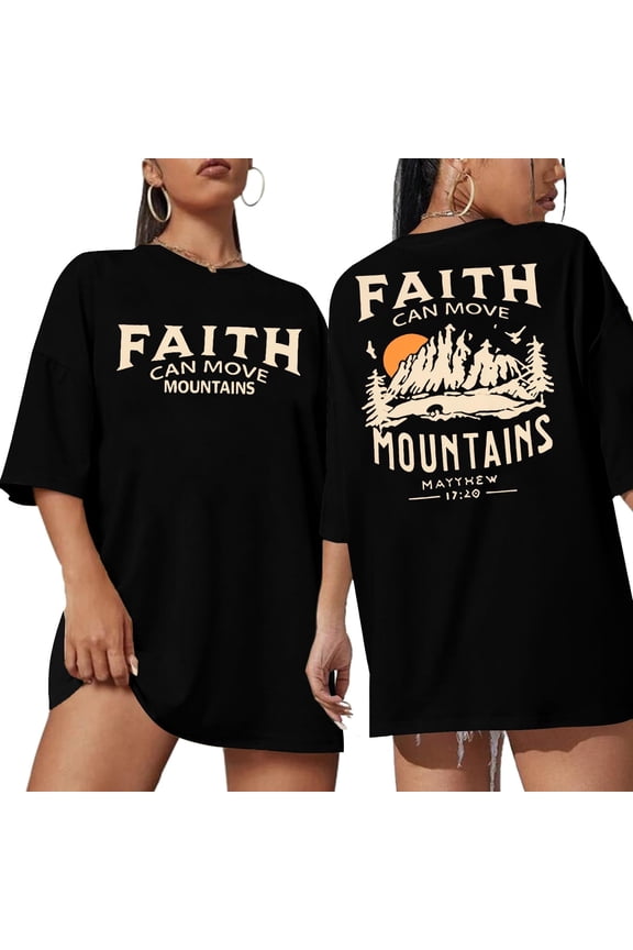 Christian Faith Shirts for Women Jesus Shirt Inspirational Bible Verse T-Shirt Religious Oversized Graphic Tee