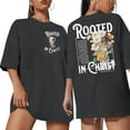 thumbnail image 1 of ALLTB Christian Shirt Women Jesus Oversized Tshirt Rooted in Christ Graphics Tees Tops, 1 of 6