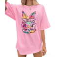 thumbnail image 1 of ALLTB Easter Bunny Shirt Women Oversized Happy Easter Day Tee Cute Bunny Rabbit Tshirt Floral Flower Casual Short Sleeve Tops, 1 of 6