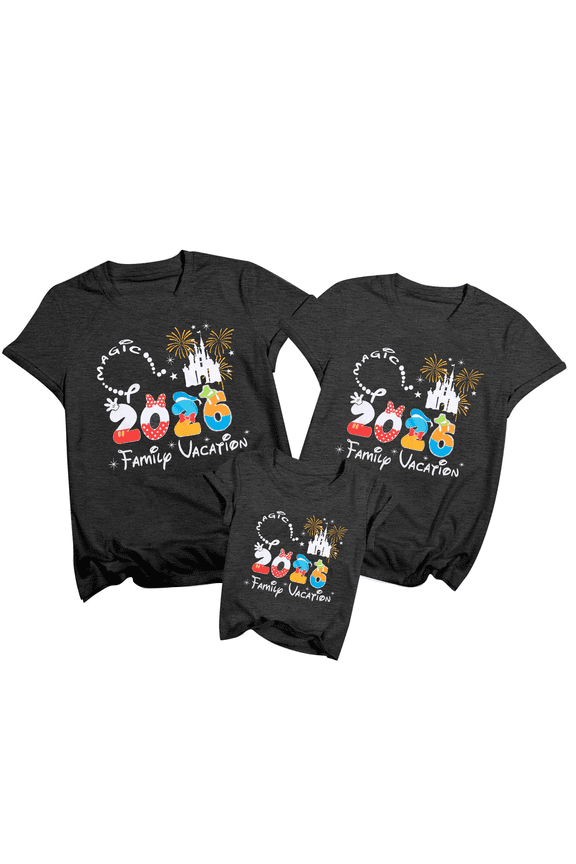 Family Vacation Tshirts 2026 Family Trip Tee Cute Graphic Summer Tops Theme Park Essentials