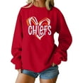 thumbnail image 1 of ALLTB Football Sweatshirt Women Game Day Sweatshirts Football Team Fans Pullover Shirt Heart Graphic Long Sleeve Tops, Red, 1 of 8