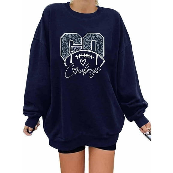 ALLTB Game Day Sweatshirt Football Shirt Women's Sunday Funday Football Season Long Sleeve Shirt Soccer Fans Pullover, S