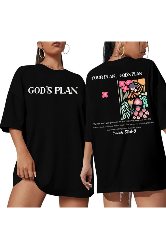 God Christian Oversized Shirts Women Jesus Shirt Bible Verse Gifts Tee Religious Short Sleeve Tops
